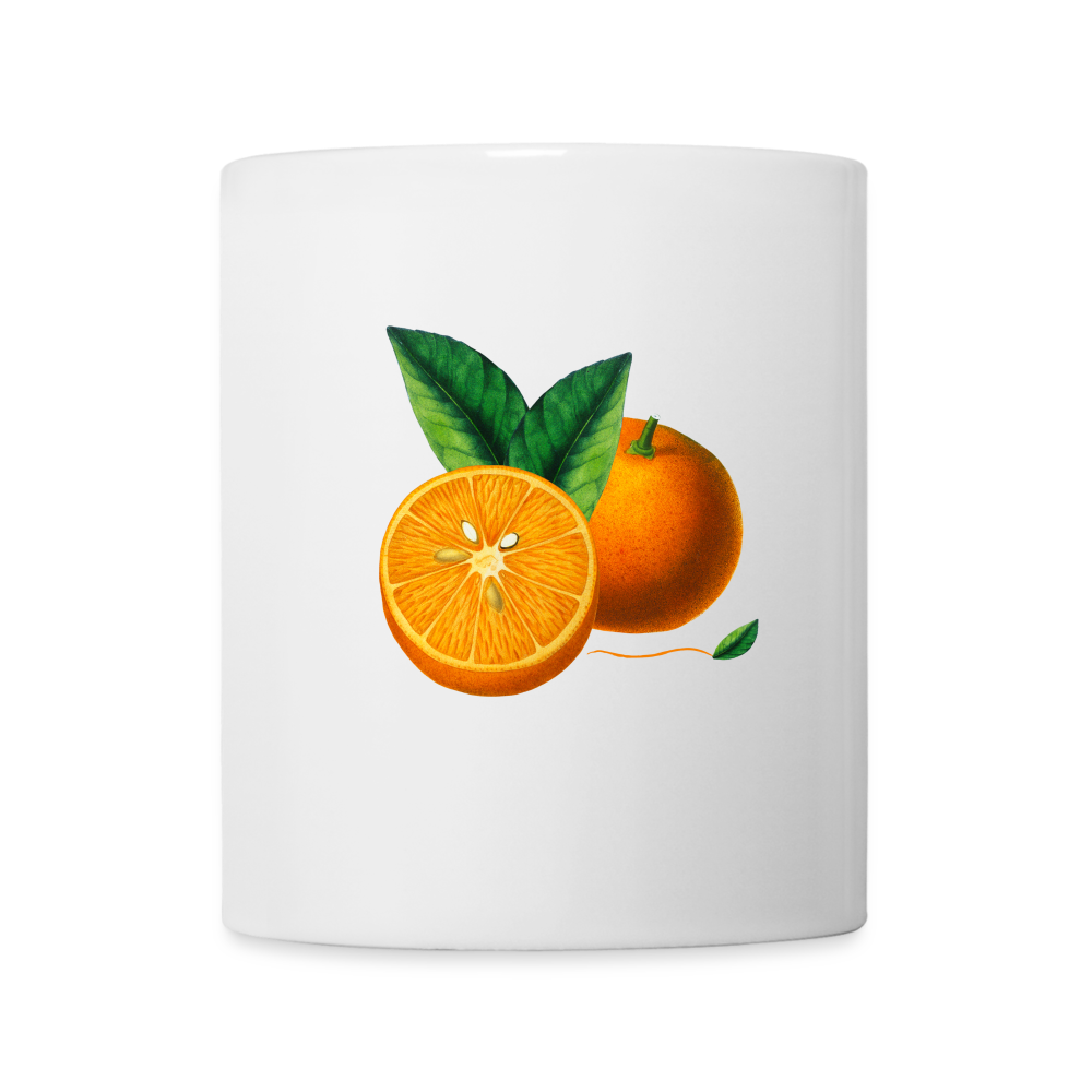 Tasse mit Motiv Orangen - weiß