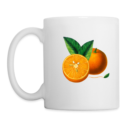 Tasse mit Motiv Orangen - weiß